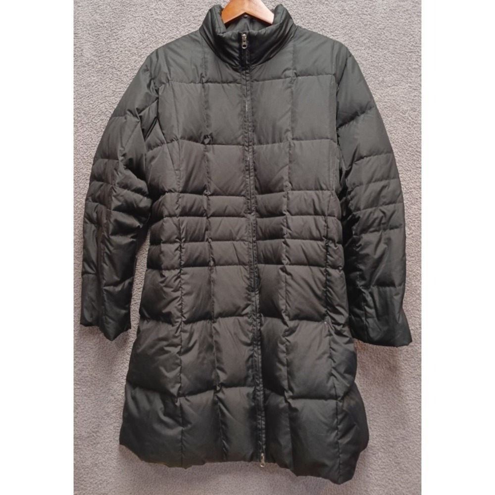 Weather‎ Solutions Women's 1X Long Puffer Down Coat 80/20 Black Quilted Zip Warm